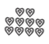 HOMSFOU 10 Piezas Parche Bordado Forma de Corazón Negro Accesorio para Ropa Diy Decoración para Bolsas Zapatos y Sombreros
