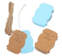 HOMSFOU 100 Etiquetas de Agradecimiento para Shower en Papel Azul con Cuerda de Yute, Diseño Único y Mensaje para Expresar Gratitud en Celebraciones y Fiestas