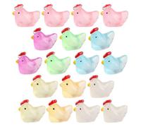HOMSFOU 100 Figuras de Resina de Pollitos Luminosos para Manualidades, Mini Decoración para Casas de Muñecas, 100 Piezas Mezcla de Colores, Ideales para Micro Paisajes y Estilo Aleatorio
