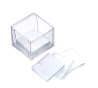 HOMSFOU 100 Piezas Cubreobjetos de Vidrio Transparente para Microscopio Óptico Accesorios para Estudio Biológico y Laboratorio Uso Sencillo y Visión