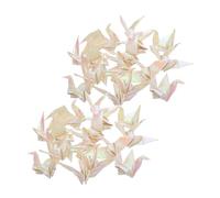 HOMSFOU 100 Piezas Origami Paper Cranes Pearlescent Handmade Paper Crane Decor For Wedding Tea Party Shower Background Decoration