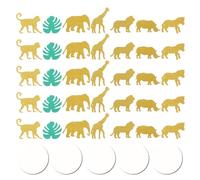 HOMSFOU 100 Unidades Confeti de Papel con Temática de Jungla Hawaiana y Formas de Monstera y Animales, Decoración Creativa para Fiesta de Cumpleaños y Ambiente Festivo Varios estilos