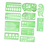 HOMSFOU 11 piezas Plantillas de Dibujo Geométrico Regla de Medición para Diseño Artístico y Herramienta DIY de Plástico para Estudiantes y Oficina