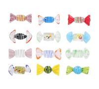 HOMSFOU 12 Piezas de Dulces Decorativos de Cristal Retro Murano, Acabado Liso, para Decoración Navideña, Bodas y Fiestas Hogar, Adornos Festivos Artesanales Estilo Estilo Aleatorio