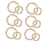 HOMSFOU 12Piezas Anillos de Redondos de Uds para Llaveros y Accesorios DIY Mosquetones para Correas y Decoraciones Fabricados de Resistente la Corrosión