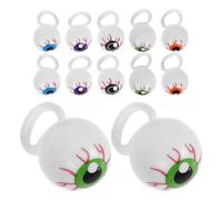 HOMSFOU 15 Piezas Anillos de Halloween Diseño de Ojo Falso para Coleteros Elásticos de Pp, Accesorios de Broma y Decoración para Fiestas de Halloween y Celebraciones Color Aleatorio