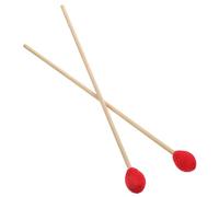 HOMSFOU 1par Marimba Baquetas de Percusión con Mango de Madera Mazas Envueltas Lana para Marimba y Xilófono Accesorios Duraderos para Instrumentos de Percusión de Rojo