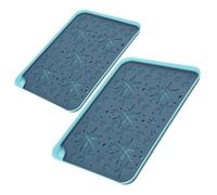 HOMSFOU 2 Bandejas de Drenaje para Tazas de Plástico, Tamaño Grande y Pequeño, Color Azul Oscuro, Bandejas de Cocina para Guardar y Escurrir Té, Escurridor Práctico para Uso Doméstico