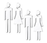 HOMSFOU 2 Cartel de Identificación Señalización Elegante de Aseos para Hombres y Mujeres Placas Acabado Espejo Decoración Moderna para Oficinas Restaurantes y Públicos