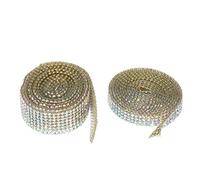 HOMSFOU 2 Cinta de Rhinestone Autoadhesiva Brillante para Manualidades de Adornos para Decorar Pasteles Velas y Accesorios DIY