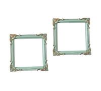 HOMSFOU 2 Marcos de Fotos Retro de Resina Verde Claro 11 Cm, Accesorios Decorativos para Fondo Fotográfico y Photobooth, Elementos Vintage para Decoración del Hogar y Fotografía
