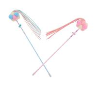 HOMSFOU 2 Palos Interactivos Resistentes a Mordeduras para Gatos, Varitas Largas de Cristal en Rosa y Azul, Juguete para Mascotas Que Estimula la Curiosidad Instinto Natural del Gato