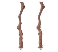 HOMSFOU 2 Perchas para Loros de Madera Natural, Soporte para Pájaros, Puesto de Entrenamiento y Juego Interactivo para Mascotas, Accesorio para Jaulas, Diseño Aleatorio