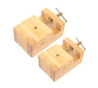 HOMSFOU 2 Piezas Abrazadera de Madera para Tallado y Soporte Ajustable para Sello y Piedra Herramienta para Escultura y Caligrafía Banco Plano para Principiantes y Aficionados