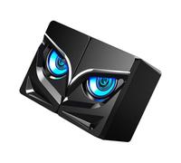 HOMSFOU 2 Piezas Altavoces USB para Computadora con Iluminación Colorida Bajos Potentes y Diseño Compacto Compatibles con Escritorio Portátil y Teléfono con Base Antideslizante
