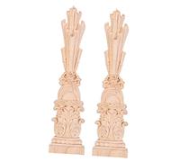 HOMSFOU 2 piezas Aplique Decorativo de Columna Romana de Madera para Muebles y Armarios Adorno Vertical de Madera Natural para Bodas Fiestas y Decoración
