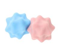 HOMSFOU 2 Piezas Bola de Masaje de Yoga, Pelota de Masaje de Puntos de Presión, Silicona, Acupresión, Portátil, Rosa o Azul, para Piernas y Espalda, Uso en Oficina y Hogar, para Adultos