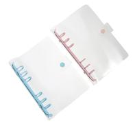 HOMSFOU 2 Piezas Carpeta de Anillas Transparente para Notas Funda Desmontable Color Azul y Rosa para Oficina y Estudiantes