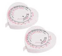 HOMSFOU 2 piezas Cinta Métrica Corporal Calculadora Bmi Forma de Corazón Flexible y Portátil para Medición de Cintura Material Abs y PP