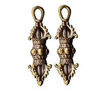 HOMSFOU 2 Piezas Colgantes de Vajra Pestle Decoración Vintage para Llaveros Accesorios para Diy y Feng Shui
