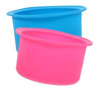 HOMSFOU 2 Piezas Cuenco De Silicona Para Derretir Cera Receptáculo Antiadherente Herramienta Para Depilación Accesorio Para Calentador De Cera Recipiente Olla Interior