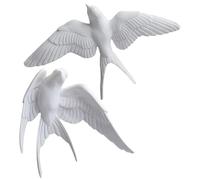 HOMSFOU 2 Piezas de Decoración de Pared 3d Golondrina Artificial en Resina, Colgantes Rústicos para Jardín y Hogar, Adornos Pájaro de Simulación para Sala y Patio, Modelo Miniatura