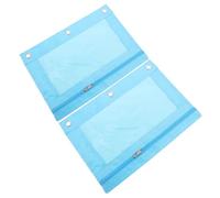 HOMSFOU 2 Piezas Estuche De Lona Caso Aglutinante Portalápices para Carpeta Estuche Escolar Caja De La Pluma Bolsas De Lápiz con Cremallera Bolsa De Lápiz De Malla Lienzo Sky-Blue