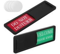 HOMSFOU 2 Piezas Letrero de Puerta Deslizante para Oficinas y Hoteles, Señal Clara Resistente Deformación Diseño Acrílico y Abs para Privacidad y Aviso