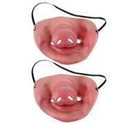 HOMSFOU 2 Piezas Máscara de Nariz de Cerdo de Látex para Adultos con Diseño Realista y Ajuste Cómodo, Accesorio Divertido para Bromas en Fiestas y Día Inocentes