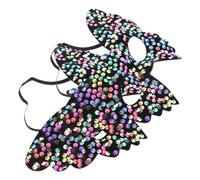 HOMSFOU 2 Piezas Máscara Veneciana de Carnaval para Mujer Diseño de Mariposa y Brillo en Pvc, Cómoda y Ajustable para Fiestas Temáticas y Halloween