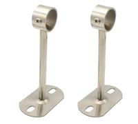 HOMSFOU 2 Piezas Soporte para Barra de Armario de Acero Inoxidable Plata | Montaje en Pared, Resistente y Duro, Fácil de Instalar, para Barras de Cortina y Armario