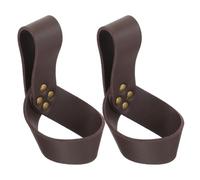 HOMSFOU 2 Piezas Soporte para Espadas Medievales de PU Marrón Aleación de Zinc, Accesorio Seguro y Práctico para Cosplay y Actuaciones en Escenario