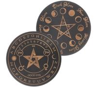 HOMSFOU 2 Piezas Tablero de Adivinación de Madera Negra Diseño Delicado y Vintage, Soporte Duradero para Péndulo, Decoración Práctica Hogar