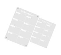 HOMSFOU 2 Piezas Tablero de Borrado Seco para Refrigerador Pizarra Acrílica Práctica para Planificación de Menús y Organización de Limpiar y Duradero