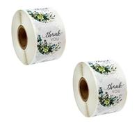 HOMSFOU 2 Rollos gracias pegatinas etiqueta engomada del paquete pegatinas de etiqueta etiquetas de nombres pegatinas etiquetas adhesivas calcomanías etiqueta engomada de la flor gracias
