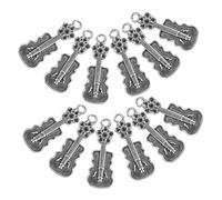 HOMSFOU 20 Piezas colgante de violín Adornos de brazalete dijes de collar para hacer joyas encanto de elaboración de bricolaje encantos de violín encanto de violín Aleación de zinc Plata