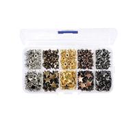 HOMSFOU 200 Juegos Remaches de Estrella para Cuero, Remaches Duraderos de Metal, 5 Colores Surtidos 40 Unidades Cada Uno, para Manualidades y Decoración de Ropa DIY