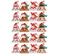 HOMSFOU 24 Cajas de Obsequio Navideñas de Papel, Cajas para Dulces y Galletas Mixtas, Tamaño Pequeño, Diseño Triangular para Fiestas y Embalaje de Navidad Estilo Estilo Aleatorio