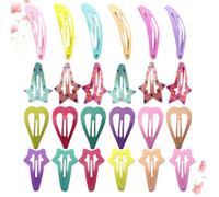 HOMSFOU 24 Clips Pelo Niña 24 Piezas Colores Surtidos Metal Barnizado Horquillas Decorativas para Fiesta Uso Diario Protección Cabello Flequillo