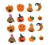 HOMSFOU 24 Piezas Dijes Planos de Resina Calabaza Halloween Adornos Diy para Manualidades Accesorios Decorativos para Funda Móvil Pulsera y Scrapbook