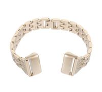 HOMSFOU 2piezas Correa De Reloj De Rhinestone Para Mujer Banda De Reemplazo Compatible Charge Diseño Elegante y Brillante Fácil Instalación y Retiro Color Dorado Vintage