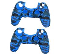 HOMSFOU 2piezas Funda De Agarre De Silicona Antideslizante Para Controlador Color Camuflaje Azul Protección Completa Contra Arañazos y Suciedad Diseño Ergonómico Que No Cubre Puertos