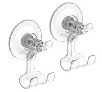 HOMSFOU 2Piezas Ganchos de Succión Transparentes sin Taladro para Baño y Cocina Organizador de Pared para Toallas Accesorios de Almacenamiento Superficies