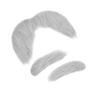 HOMSFOU 3 Piezas Bigote Falso Realista y Cejas Adhesivas de Felpa para Disfraz de Halloween, Autoadhesivos y Divertidos para Hombres en Fiestas y Mascaradas