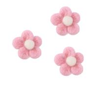 HOMSFOU 3 Piezas Bolas de Fieltro de Lana Coloridas para DIY Flores de Cinco para Decoración de Diademas y Accesorios de Manualidades Rosa