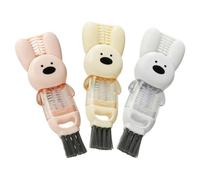 HOMSFOU 3 Piezas Cepillo de Limpieza para Biberones y Limpiador de Tapas de Tazas, PP y Nylon-Pet, Multifunción, Pequeño, para Tetera, Botella y Tapas, Viaje
