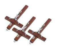 HOMSFOU 3 Piezas Colgantes de Cruz de Madera para Diy Pendientes Religiosos de Jesús para Decoración Espiritual Proyectos de Joyería y Oraciones