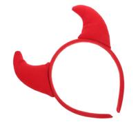 HOMSFOU 3 Piezas Diadema de Cuernos de Demonio para Halloween Rojo, Accesorio Cabello No Deformable Decoloración, Adecuado para Fiestas y Disfraces Creativos