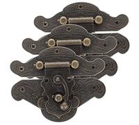 HOMSFOU 3 piezas Pestillos de Caja Retro Cierre de Pestillo Oscilante Derecho para Maleteros y Estuches de Madera con Tornillos para Fácil Instalación y Diseño Antiguo