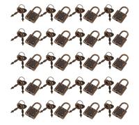 HOMSFOU 30 mini candados de bronce vintage con llaves, cerraduras de estilo retro para taquillas de gimnasio, cajas de herramientas, cajas de joyería, cajas de viaje y cajas de almacenamiento de